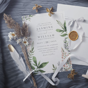 Invitation Fleurs sauvages printanières Mariage rustique élég
