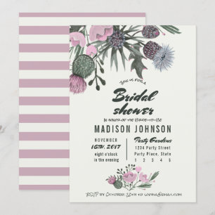 Invitation Fleurs sauvages rose pâle   Cartons d'invitation p
