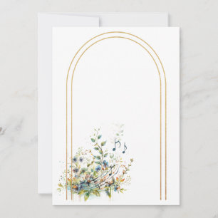 Invitation Fleurs simples et notes de musique Vierge 