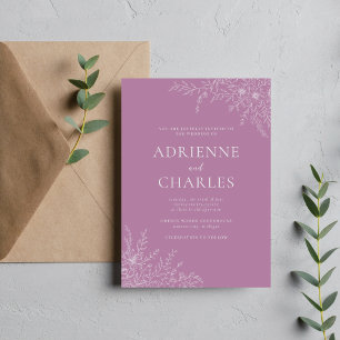 Invitation Fleurs Simplicité 1 Lavande Mariage Minimaliste