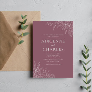 Invitation Fleurs Simplicité 1 Mauve Crépuscule Mariage Minim