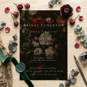 Invitation Fleurs Sombres et Sombres Fête de Mariage Romantiq