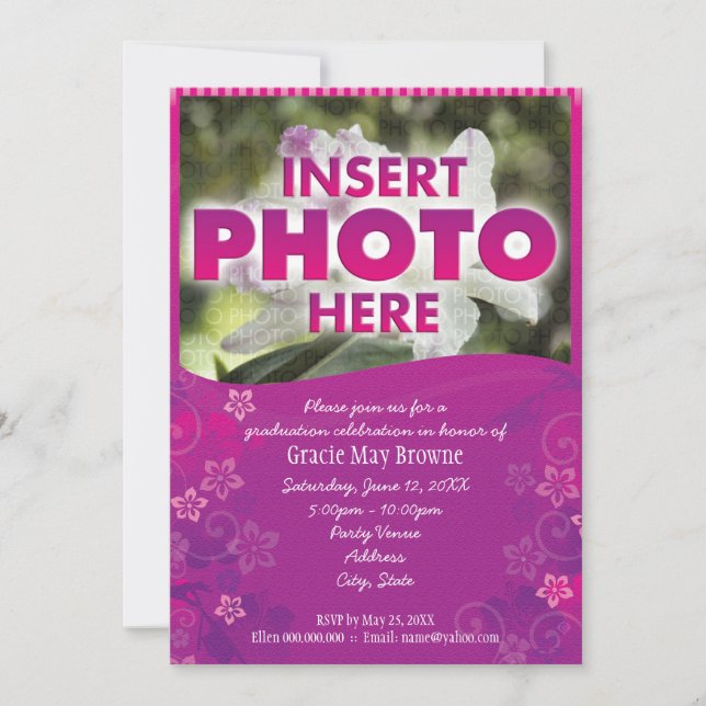 Invitation fleurs tropicales (Devant)