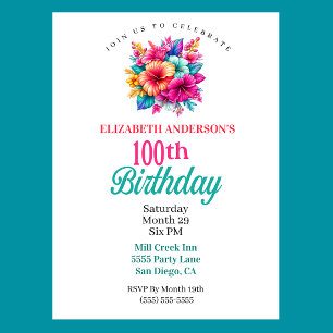 Invitation Fleurs Tropicales 100e Anniversaire
