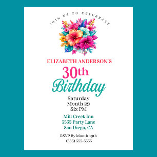 Invitation Fleurs Tropicales 30e Anniversaire