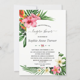 Invitation Fleurs tropicales Calligraphie de fleur Lingerie D