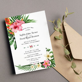 Invitation Fleurs tropicales luxuriantes Mariage en fleurs