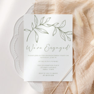 Invitation Fleurs vertes Sage Boho Party