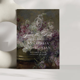 Invitation Fleurs vintages, mariage d'art