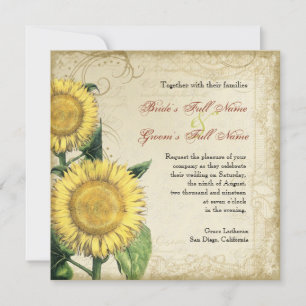 Invitation Fleurs vintages - Mariage de automne d'automne