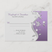 Fleurs Violet Lavande Argenté Ornementées Boucles