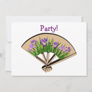 Invitation Fleurs violettes d'Iris sur la conception japonais