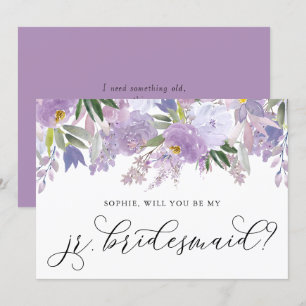 Invitation Fleurs Violettes Dusty Serez-Vous Ma Femme D'Accue