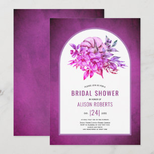 Invitation Fleurs violettes et citrouille chute nuptiale douc