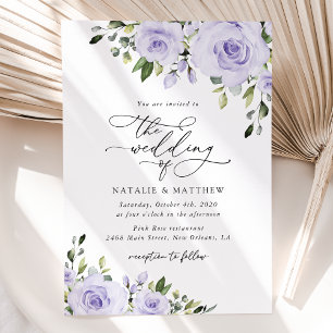 Invitation Fleurs violettes, Fleurs Lilac, Mariage Floral
