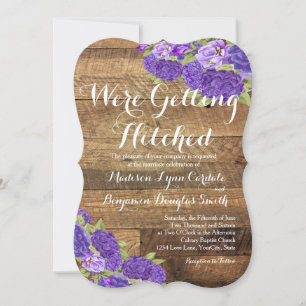 Invitation Fleurs violettes Grange Bois MAP Mariage Invitatio