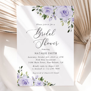 Invitation Fleurs violettes, Lilac Flowers, Boho, Fête des ma