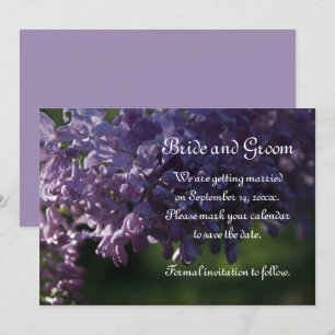 Invitation Fleurs violettes Lilac Mariage Enregistrer la date