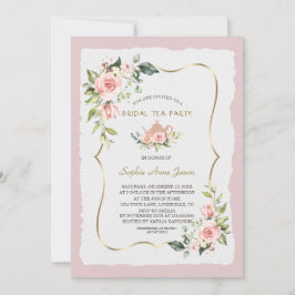 Invitation Fleurs vives de l'aquarelle moderne Tea Party