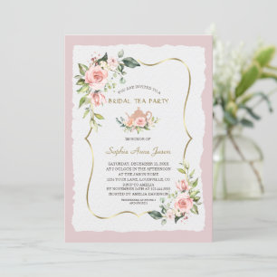 Invitation Fleurs vives de l'aquarelle moderne Tea Party