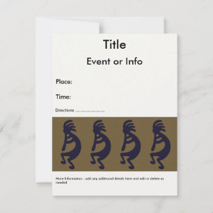 Invitation Flexibilité de la figure Kokopelli - Noir sur Vert