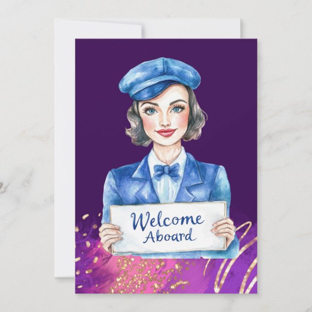 Invitation Flight attendant Birthday Party  (Devant)