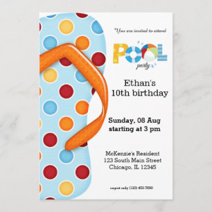 Invitation Flip Flop Pool Party