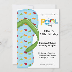 Invitation Flip Flop Pool Party
