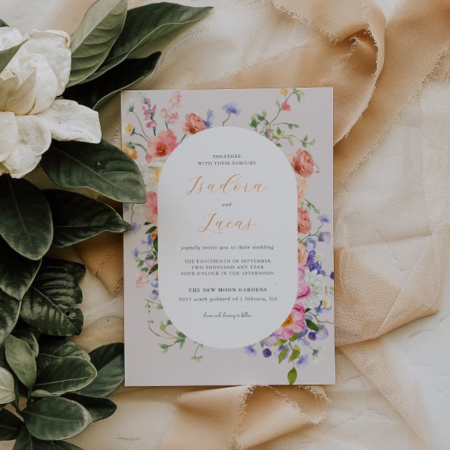 Invitation Flirt Floral Meadow | Mariage d'été (Créateur téléchargé)