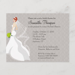 Invitation Flirty de Fête de la mariée de brume