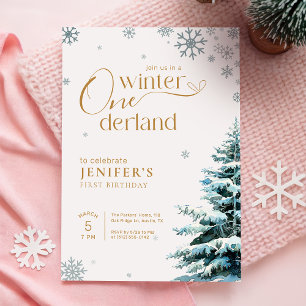 Invitation Flocon de Neige d'Argent Anniversaire Onderland Hi
