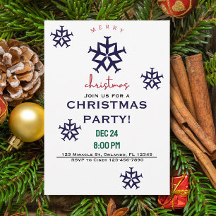 Invitation Flocon de neige d'avion de Noël Minimaliste Aviati