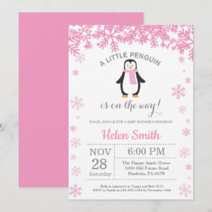 Invitation Flocon de neige de baby shower de fille d'hiver de