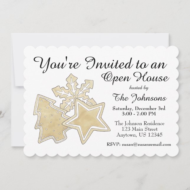 Invitation Flocon de neige de Noël Sucre Cookies de vacances (Devant)