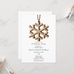 Invitation Flocon de neige d'hiver Scandinave minimum vacance