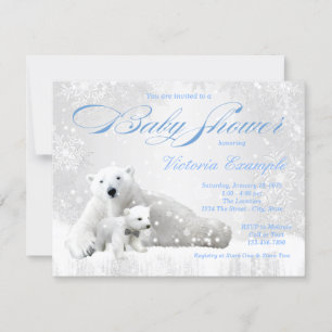 Invitation Flocon de neige Garçon Ours d'hiver Bébé Douche In