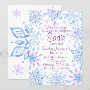 Invitation Flocon de neige Hiver Un Derland Premier Anniversa