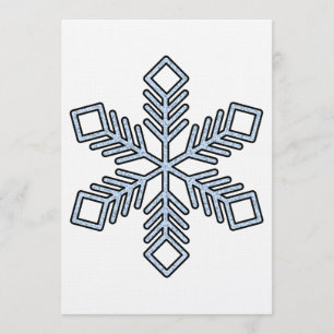 Invitation Flocon de Neige Pailleté - Branches Bleu Bébé