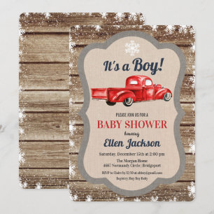 Invitation flocon de neige pour Baby Shower garçon
