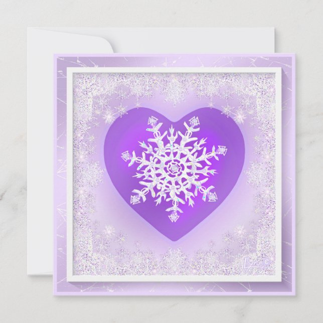 Invitation Flocon de neige violet (Devant)