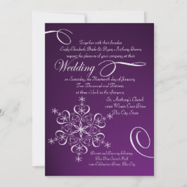 Invitation Flocon de neige violet Mariage hivernal