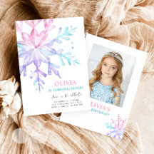 Flocon de neige Wonderland Pink Girl Anniversaire