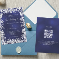Flocons de neige bleu marine mariage d'hiver Code 