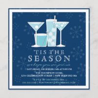 Flocons de neige et cocktail bleus glacials de