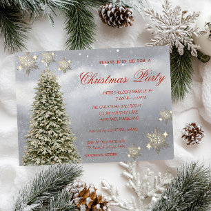 Invitation Flocons de neige pour sapin de Noël, Fête de Noël