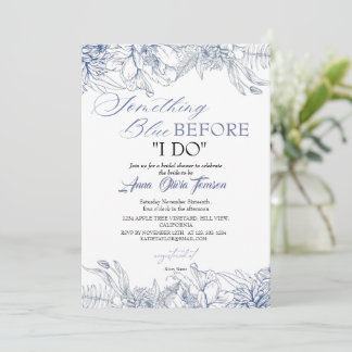 Invitation Flora Something Blue Before I DO Bridal Shower