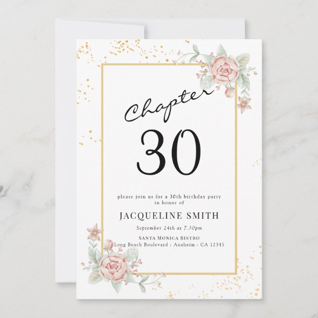Invitation Floral 30e anniversaire (Devant)
