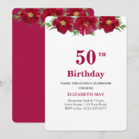 Floral 50e, 60e anniversaire en Bourgogne & Blanc