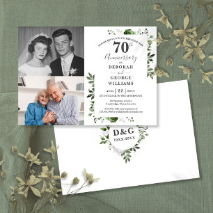 Invitation Floral 70e anniversaire du Mariage Alors et mainte