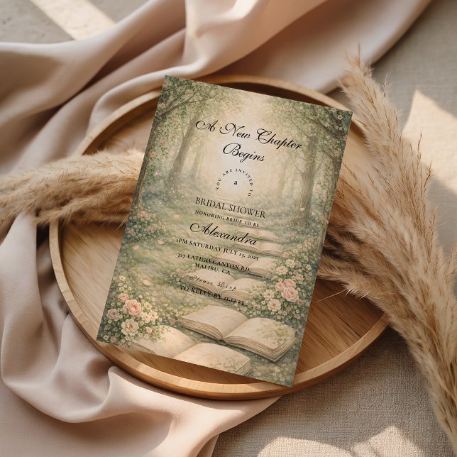 Invitation Floral A New Chapter Bridal Shower (Créateur téléchargé)